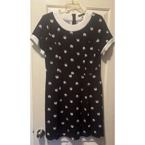 Smak Parlour Women’s Dress Size 0X / 16 Black w Cat Print Knee Length SS
